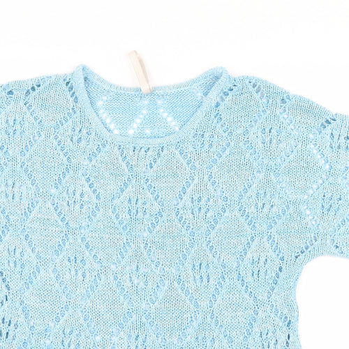 Leo & Nicole Womens Blue  Knit Pullover Jumper Size S