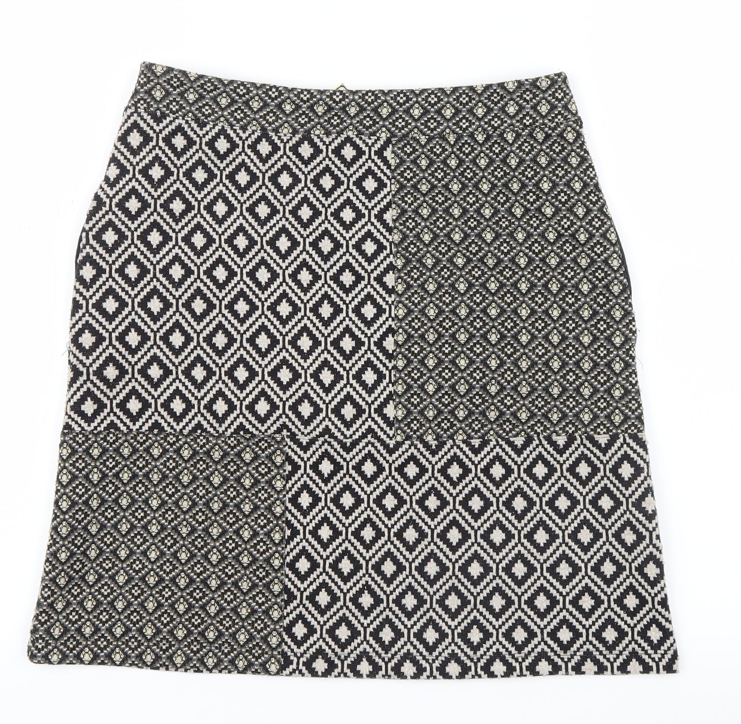 NEXT Womens Black Argyle/Diamond  Straight & Pencil Skirt Size 6