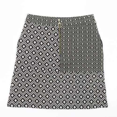 NEXT Womens Black Argyle/Diamond  Straight & Pencil Skirt Size 6