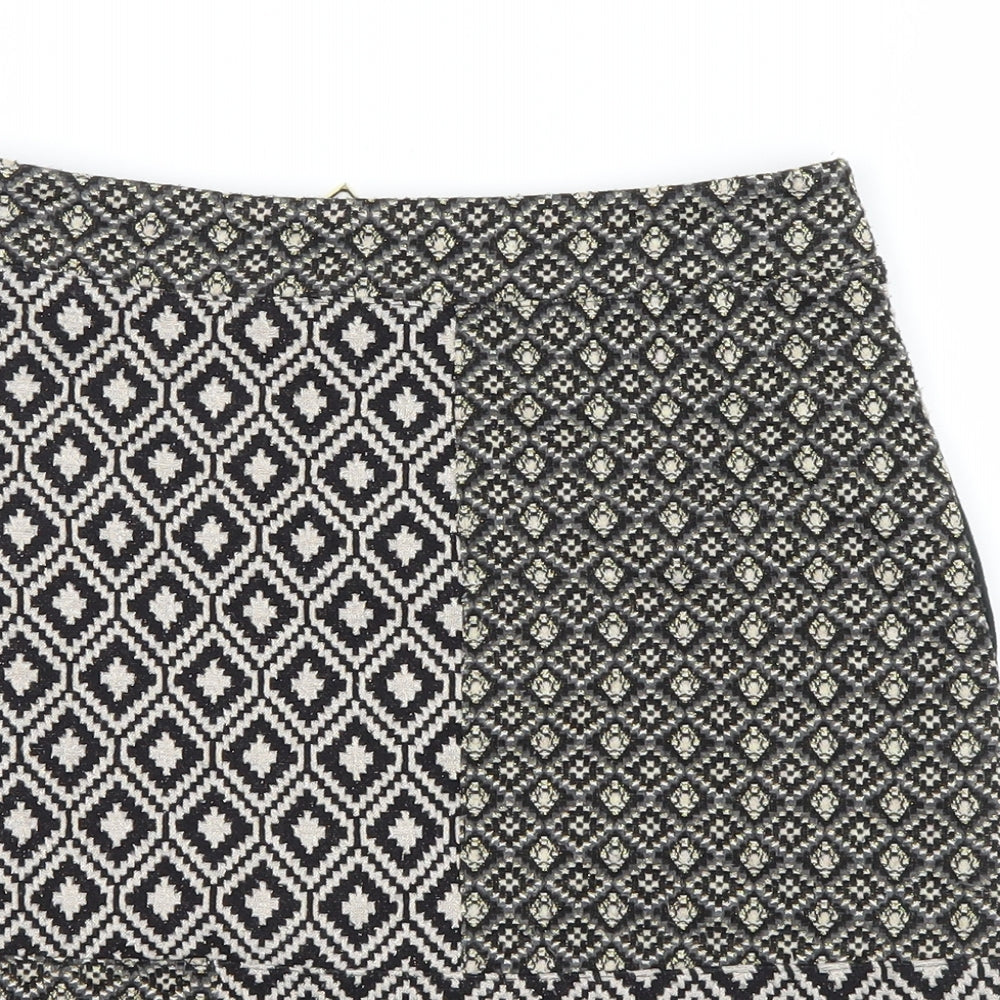 NEXT Womens Black Argyle/Diamond  Straight & Pencil Skirt Size 6