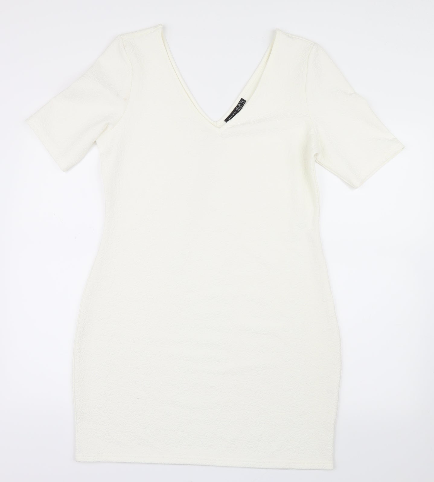 Atmosphere Womens White Geometric  Shirt Dress  Size 16