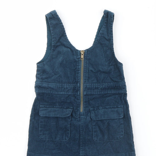 Art Class Girls Blue  Velvet Pinafore/Dungaree Dress  Size 2 Years