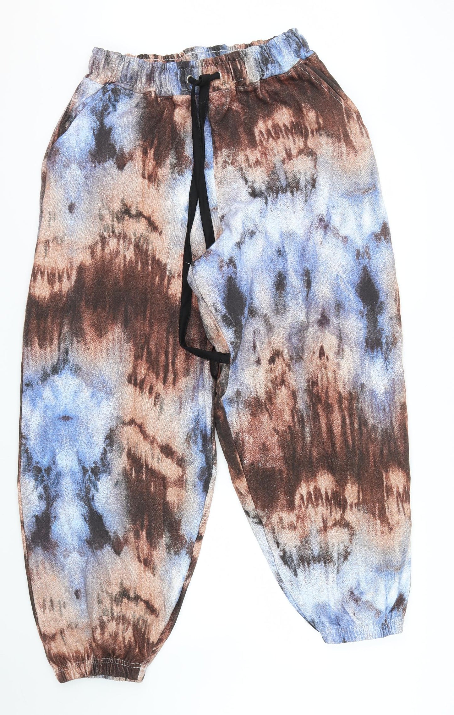 Missguided Womens Brown Geometric  Jogger Trousers Size 12 L28 in