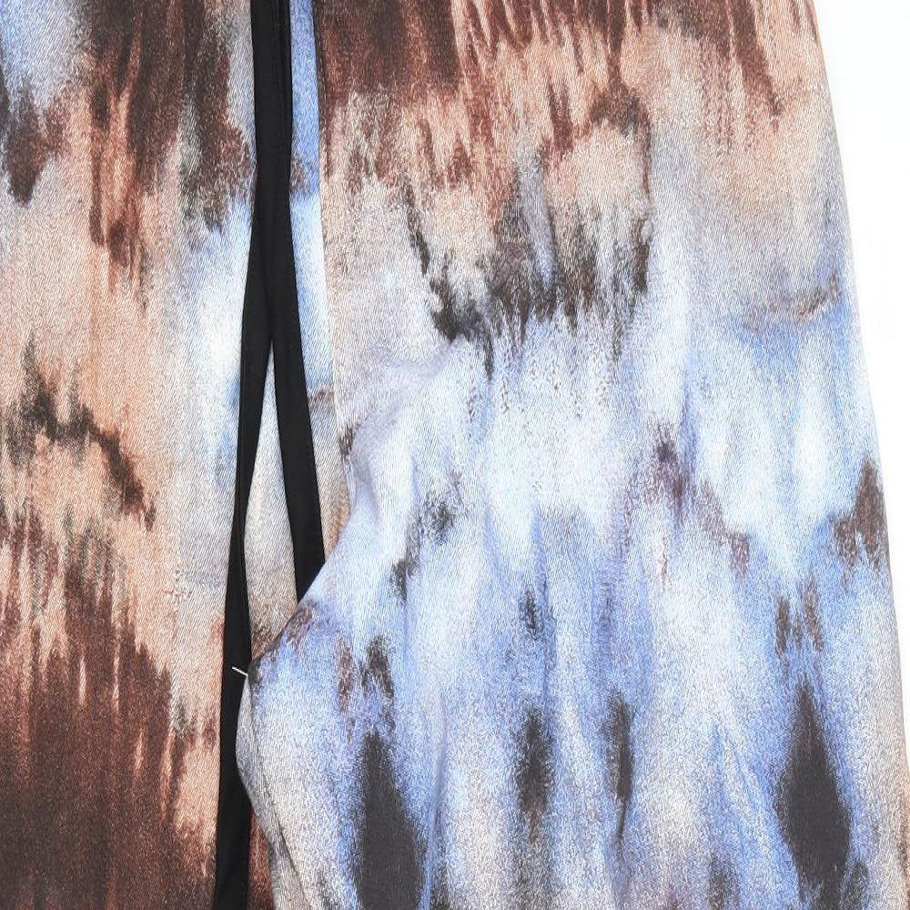 Missguided Womens Brown Geometric  Jogger Trousers Size 12 L28 in