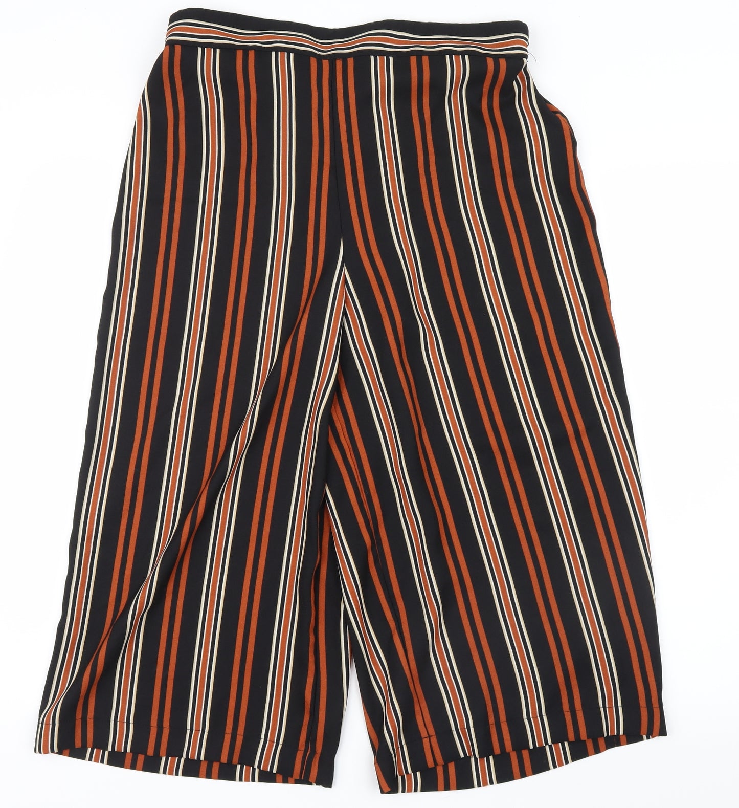 New Look Womens Brown Striped  Cropped Trousers Size 14