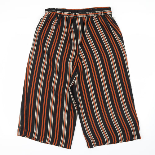 New Look Womens Brown Striped  Cropped Trousers Size 14