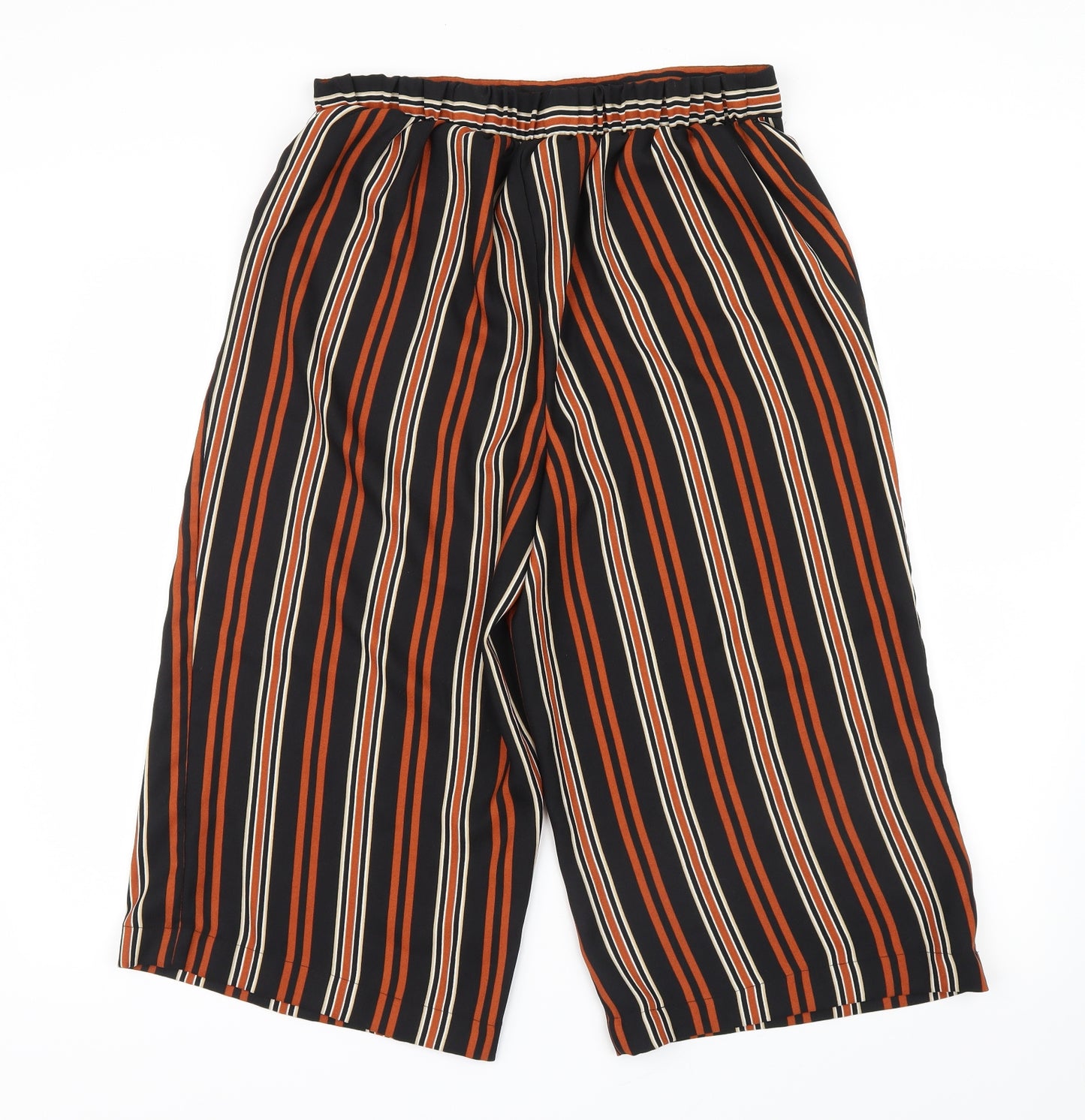 New Look Womens Brown Striped  Cropped Trousers Size 14