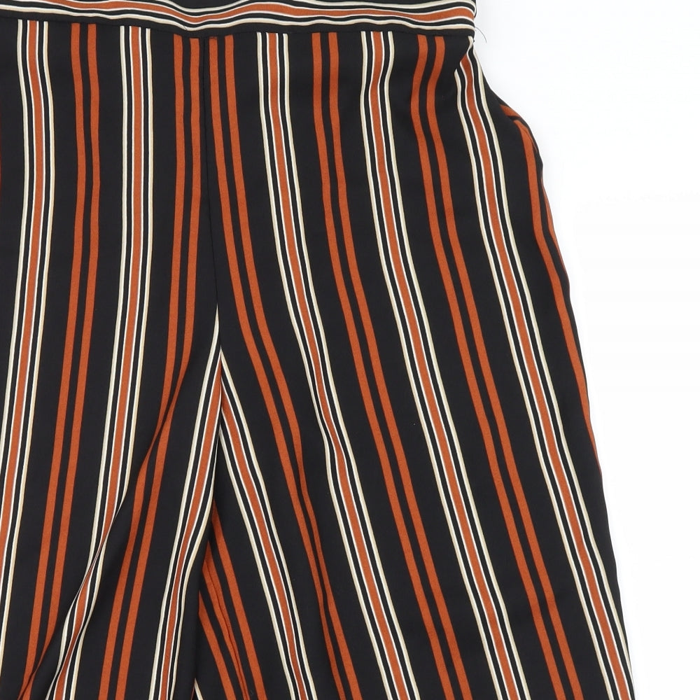 New Look Womens Brown Striped  Cropped Trousers Size 14