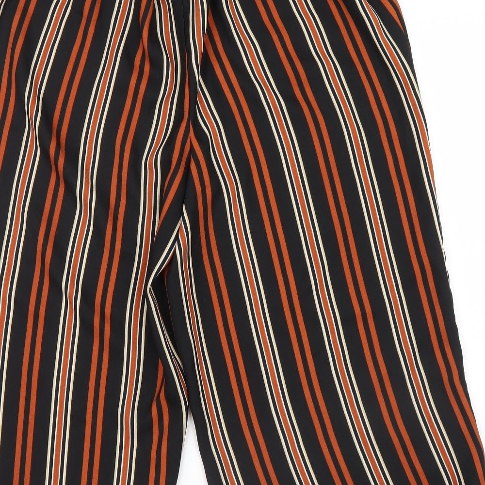 New Look Womens Brown Striped  Cropped Trousers Size 14