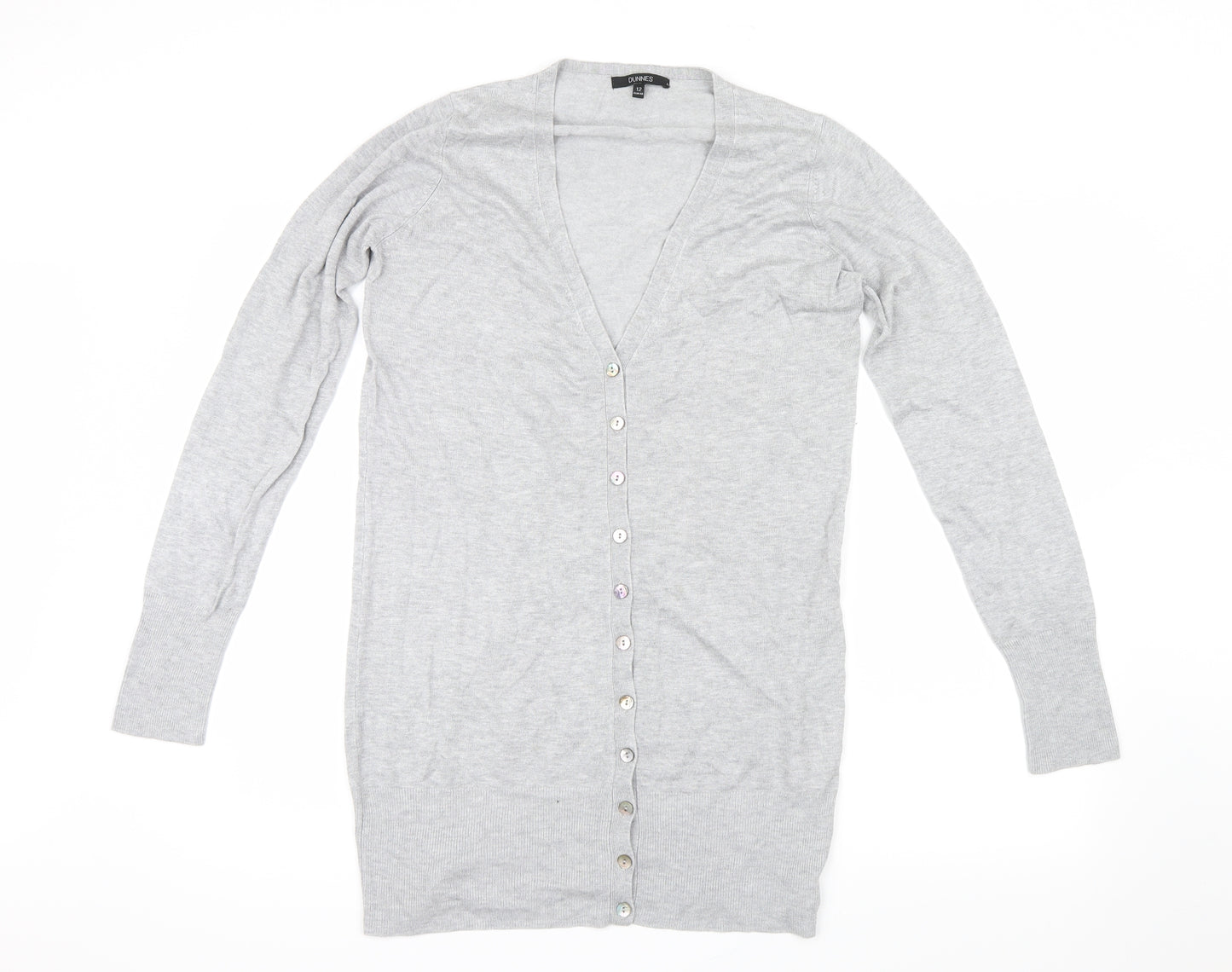 Dunnes  Womens Grey  Knit Cardigan Jumper Size 12