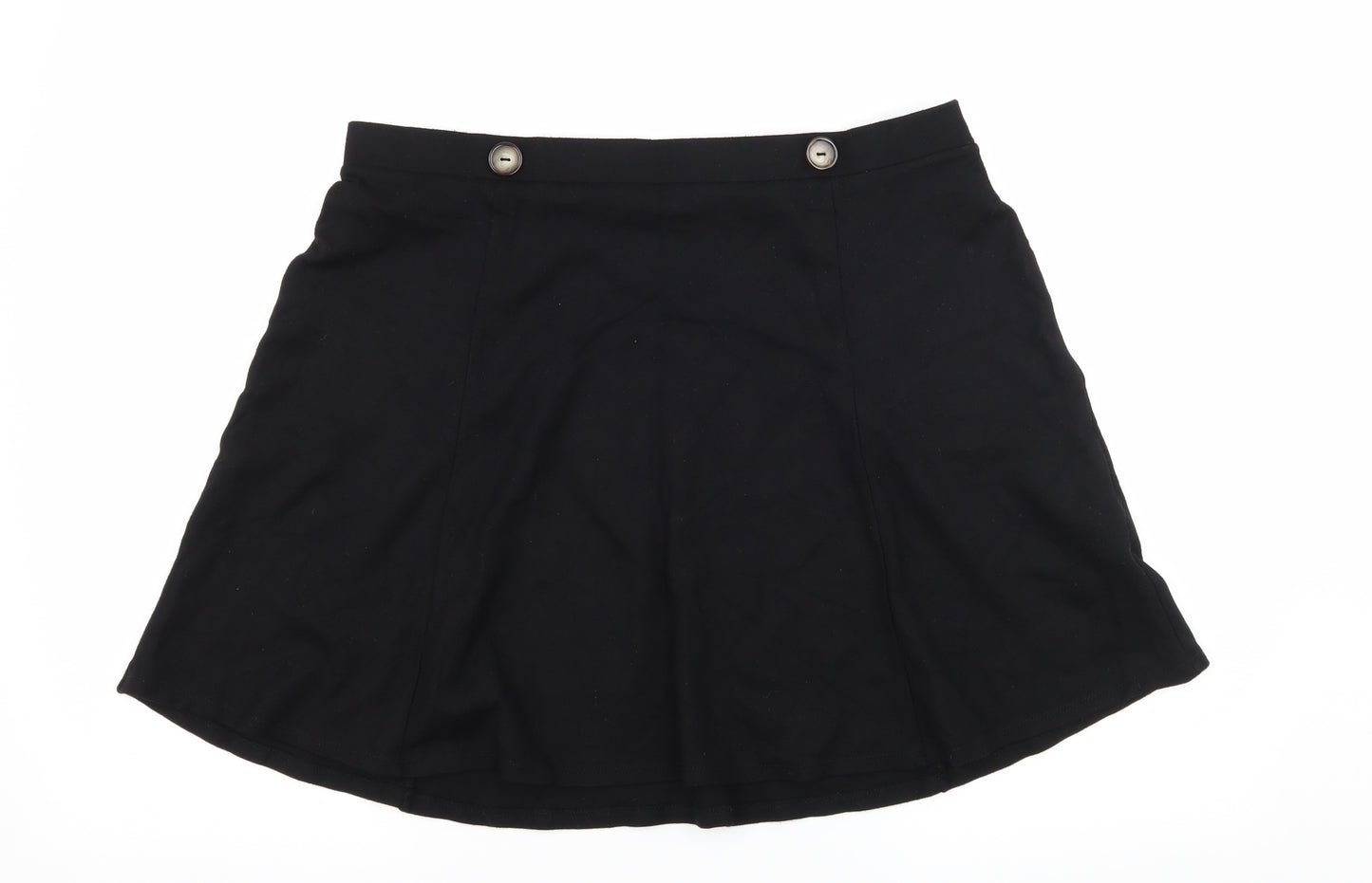 George Womens Black  Jersey Flare Skirt Size 16