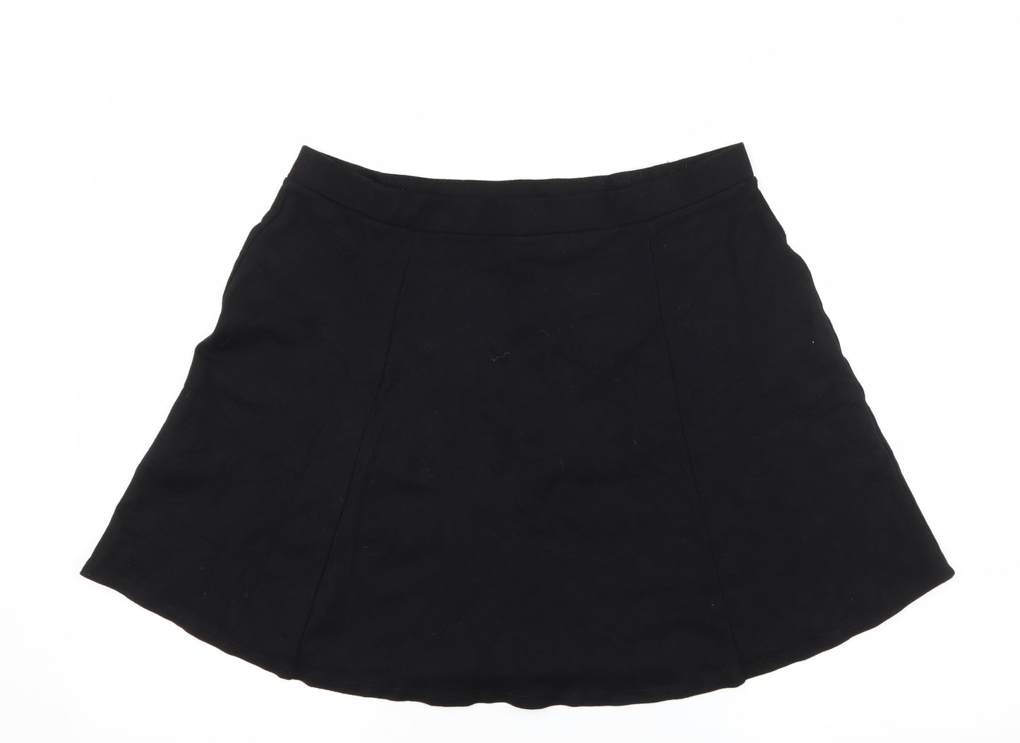 George Womens Black  Jersey Flare Skirt Size 16