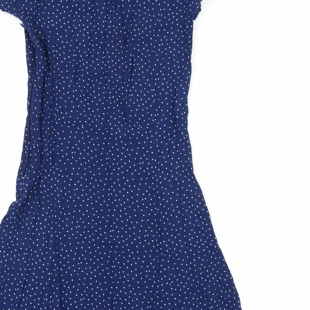 Divided by H&M Womens Blue Polka Dot  Skater Dress  Size 6
