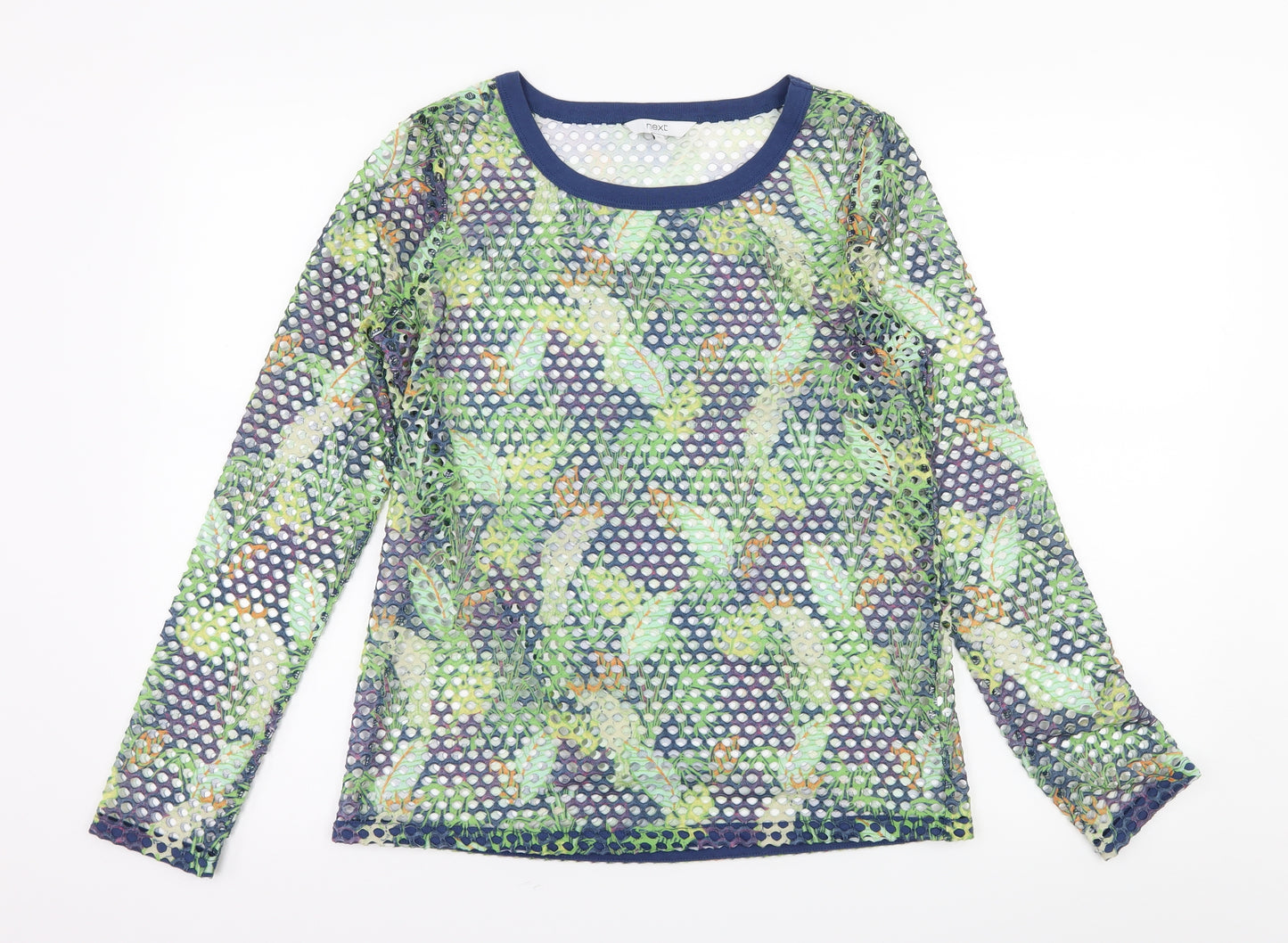 NEXT Womens Black Floral  Basic T-Shirt Size 10  - Fish net