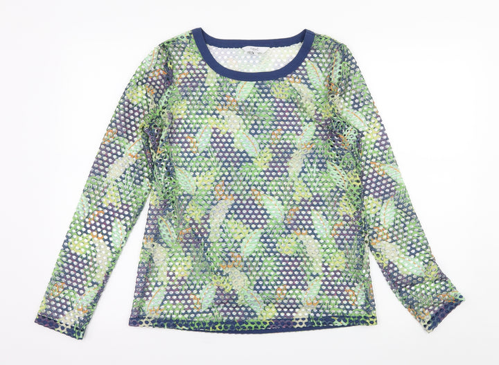 NEXT Womens Black Floral  Basic T-Shirt Size 10  - Fish net