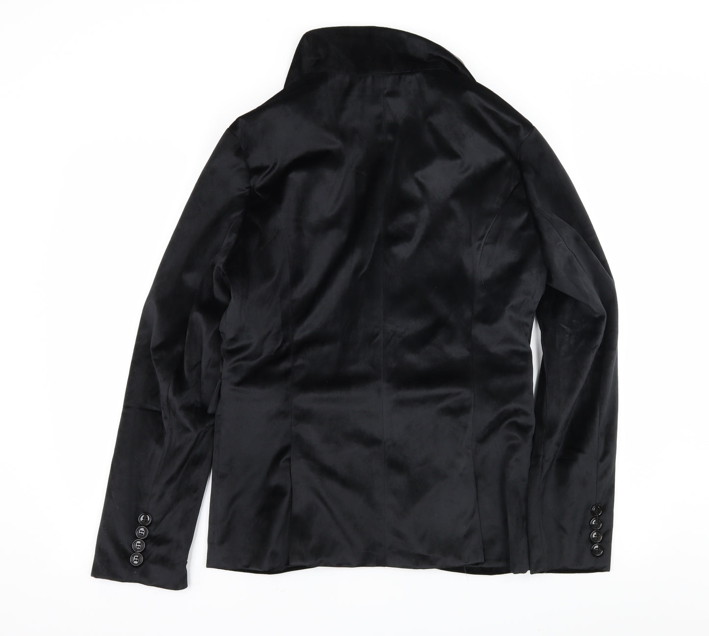 Jushden Womens Black  Velvet Jacket Blazer Size XL