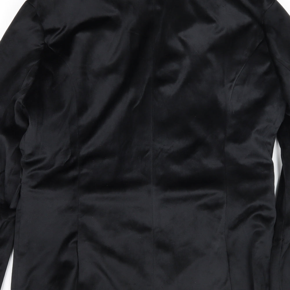 Jushden Womens Black  Velvet Jacket Blazer Size XL