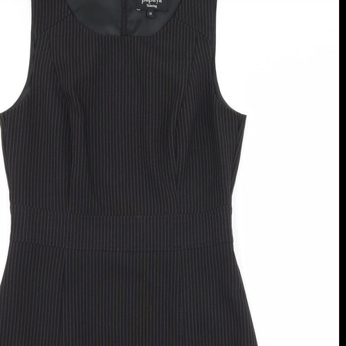 Papaya Womens Black Striped  A-Line  Size 12