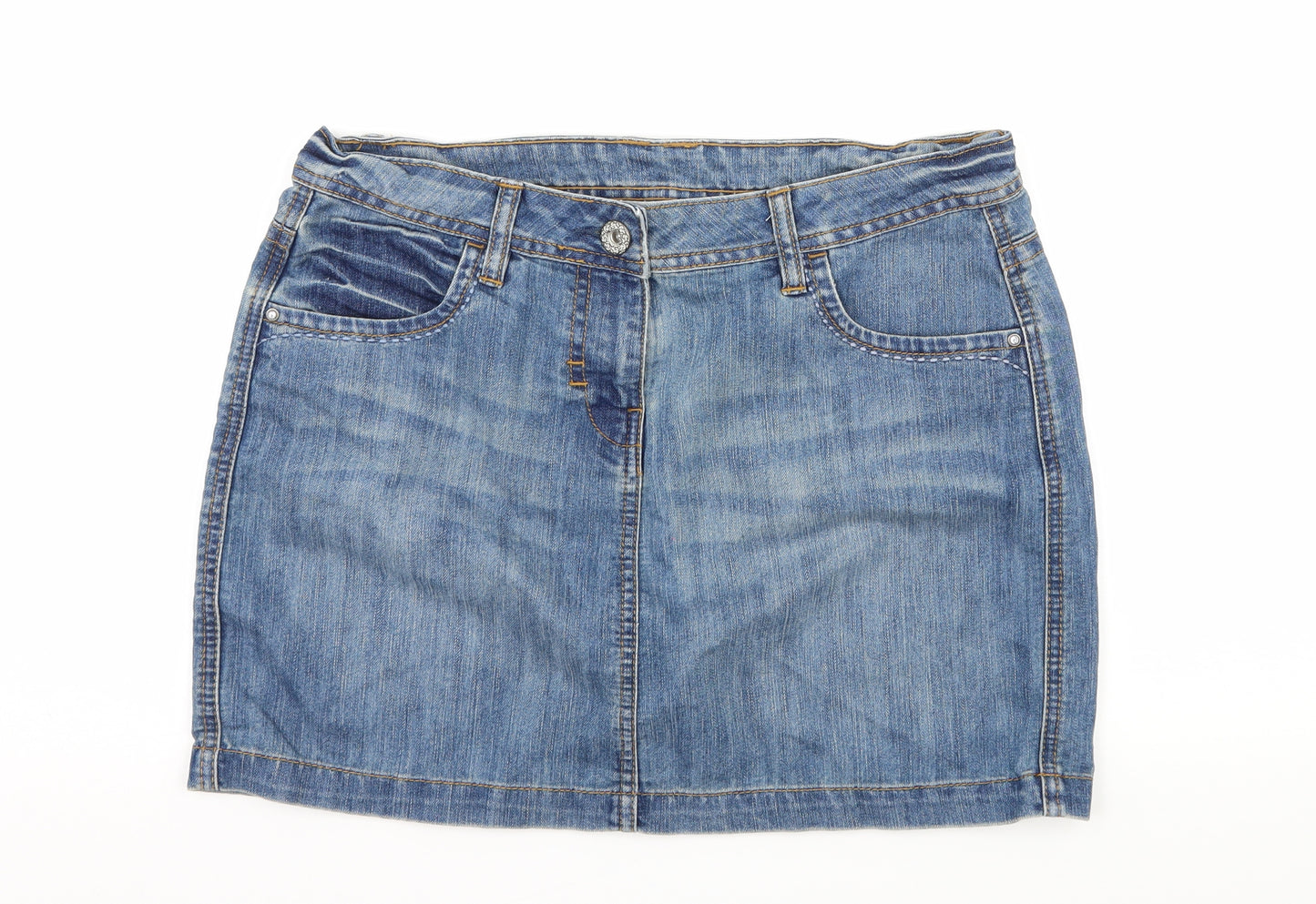 George Womens Blue  Denim A-Line Skirt Size 12
