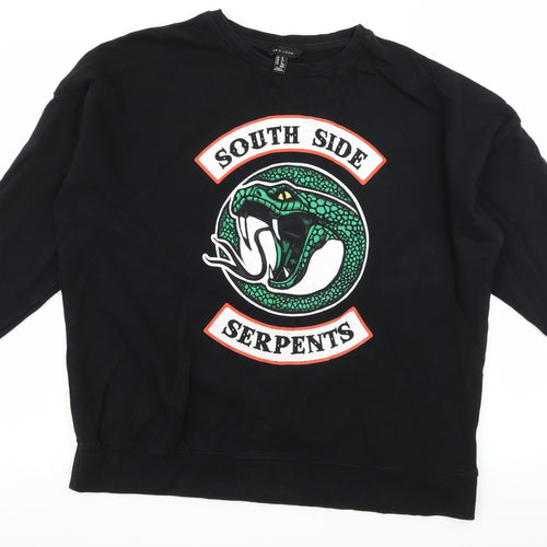 New Look Womens Black  Jersey Pullover Sweatshirt Size 16  - South Side Serpents