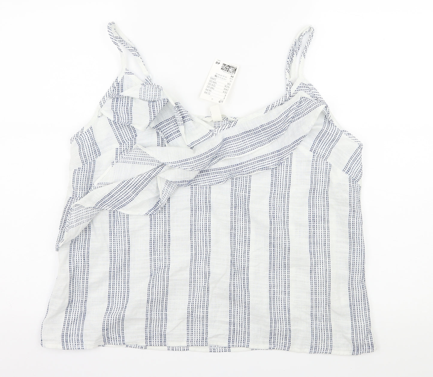 H&M Womens White Striped  Camisole Tank Size 16