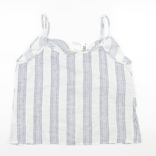 H&M Womens White Striped  Camisole Tank Size 16