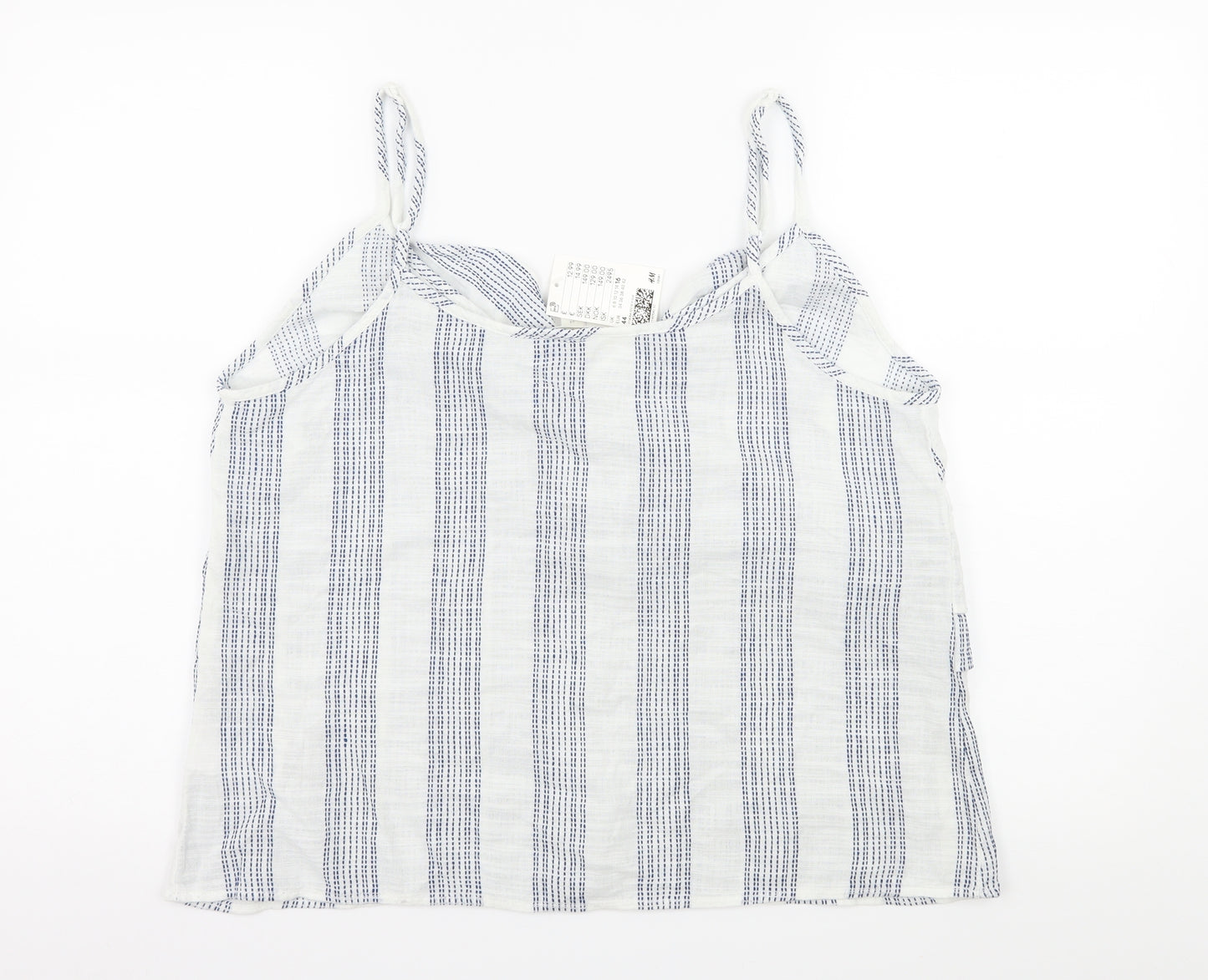 H&M Womens White Striped  Camisole Tank Size 16