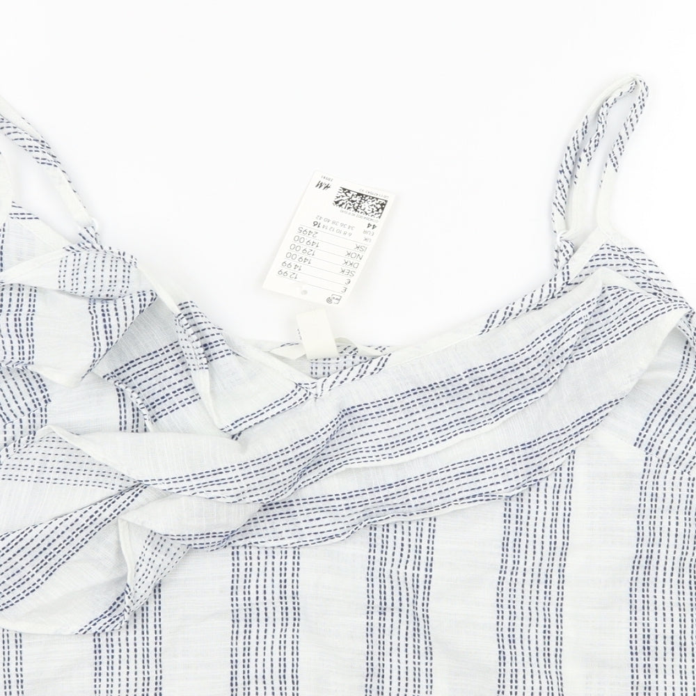 H&M Womens White Striped  Camisole Tank Size 16