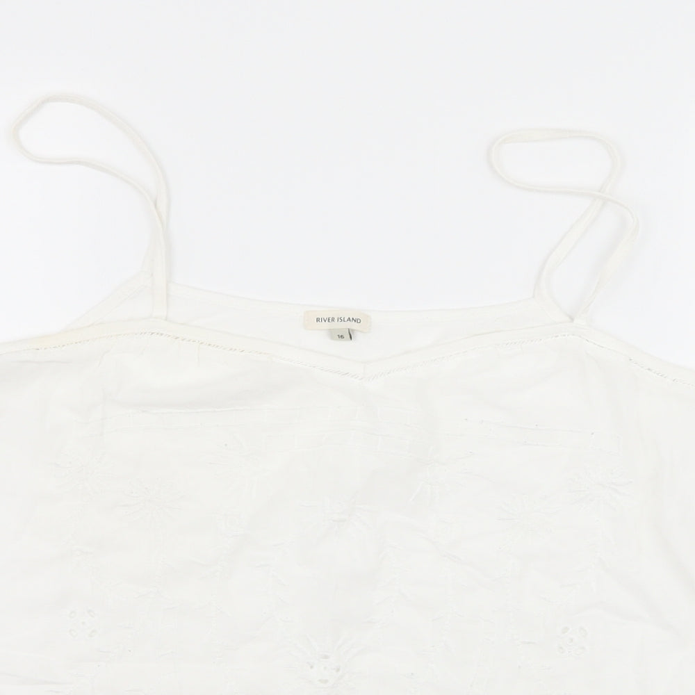 River Island Womens White   Camisole Tank Size 16