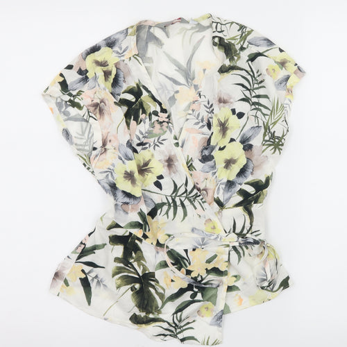 Dorothy Perkins Womens White Floral  Basic Blouse Size 8