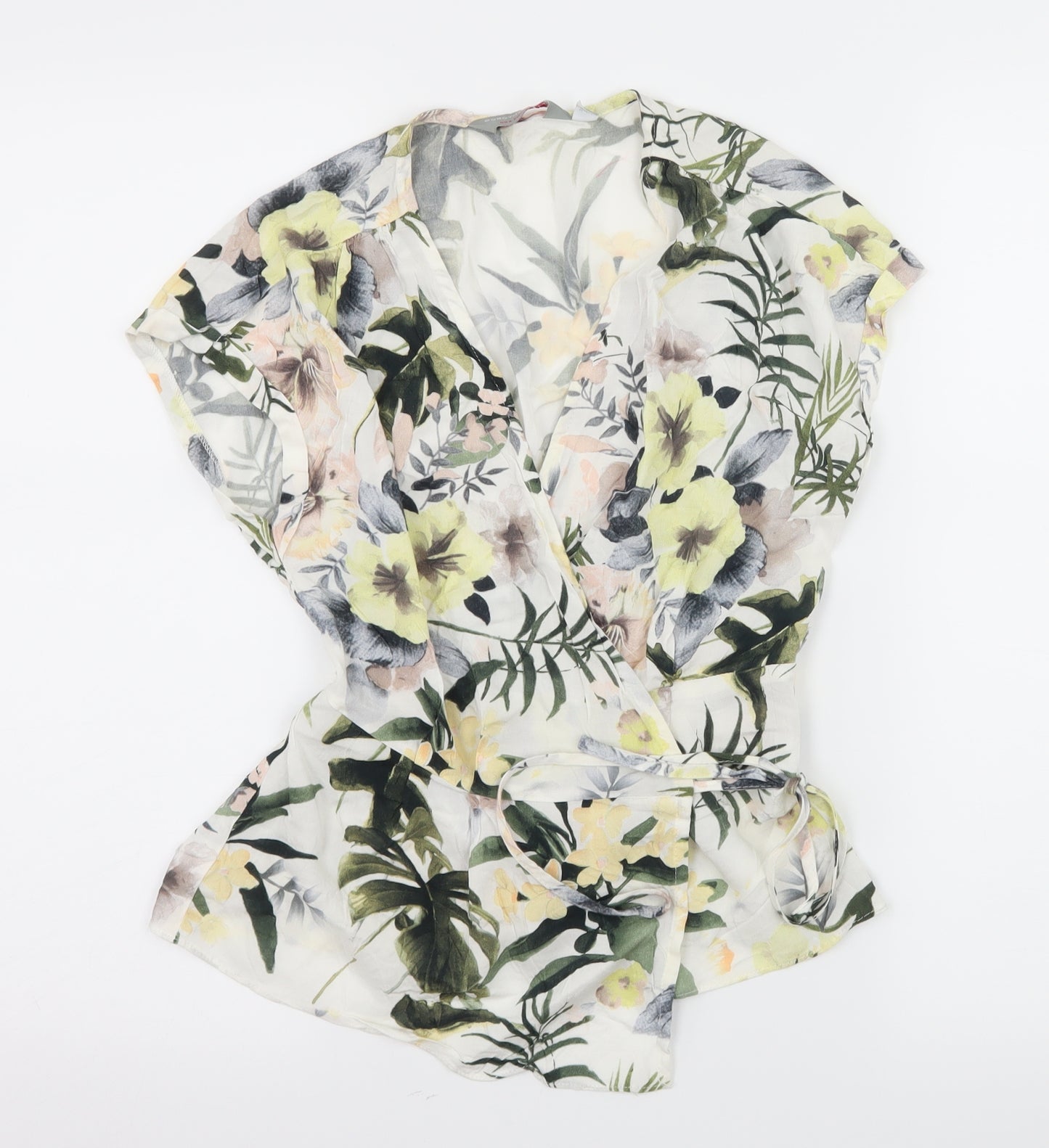 Dorothy Perkins Womens White Floral  Basic Blouse Size 8