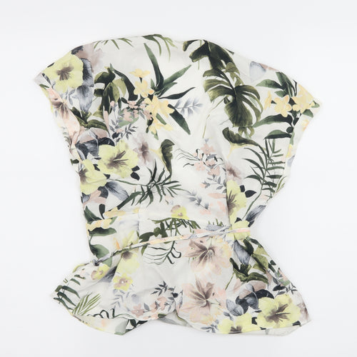 Dorothy Perkins Womens White Floral  Basic Blouse Size 8