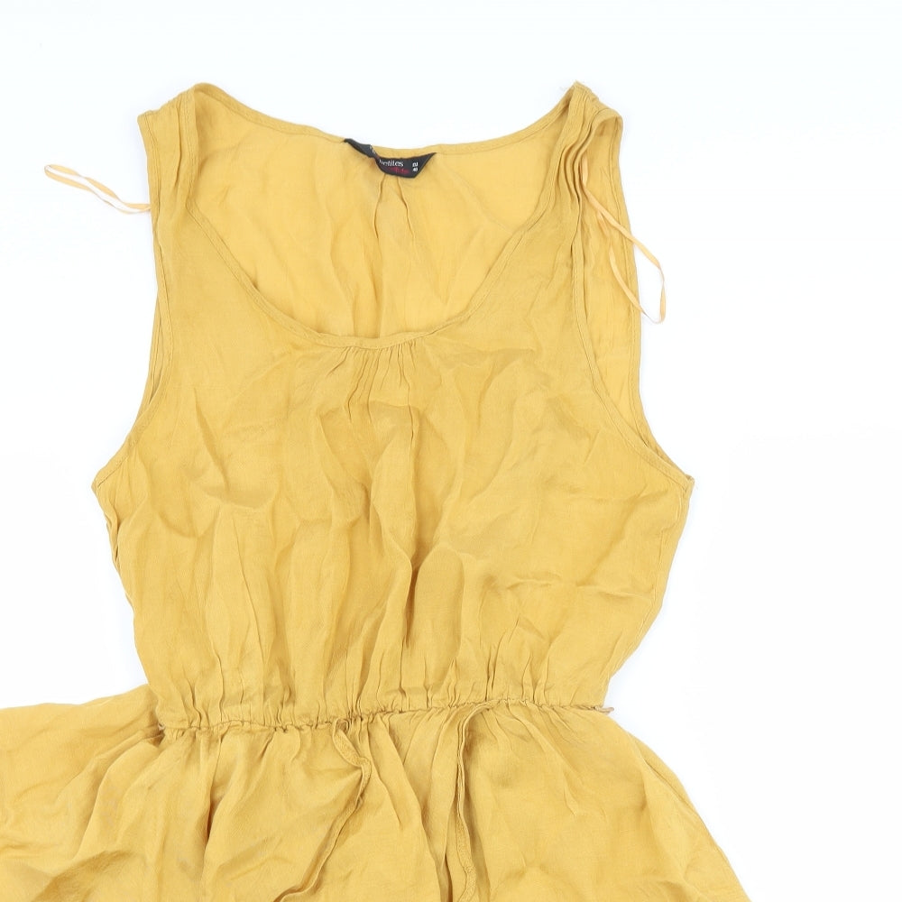 Miss Selfridge Womens Yellow   Skater Dress  Size 12