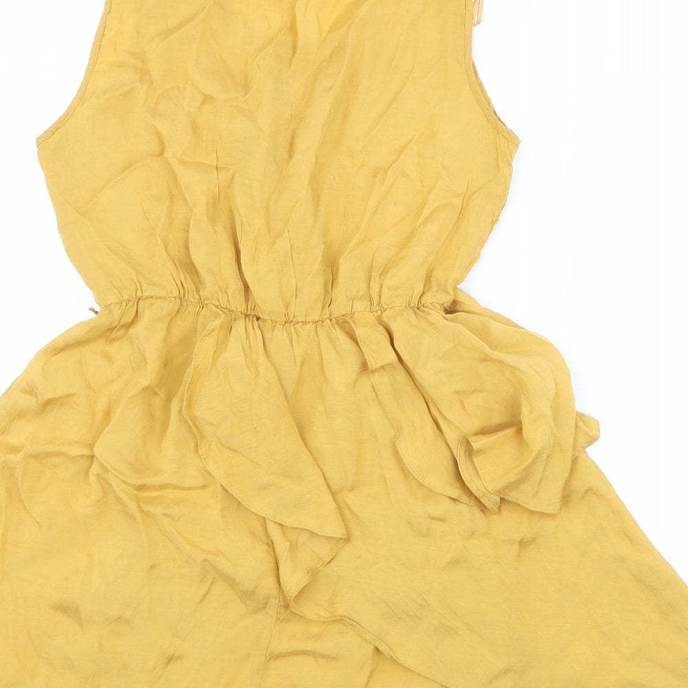 Miss Selfridge Womens Yellow   Skater Dress  Size 12