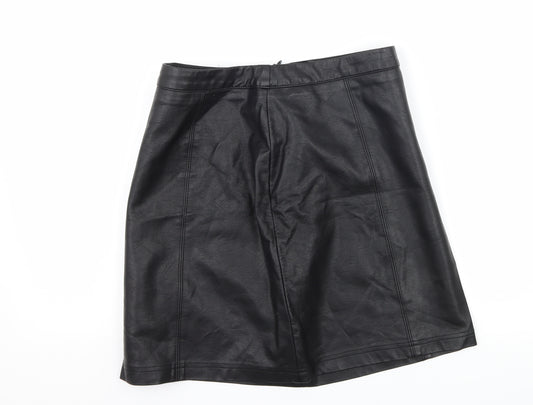 Front view of Matalan women’s black a-line skirt, size UK 10