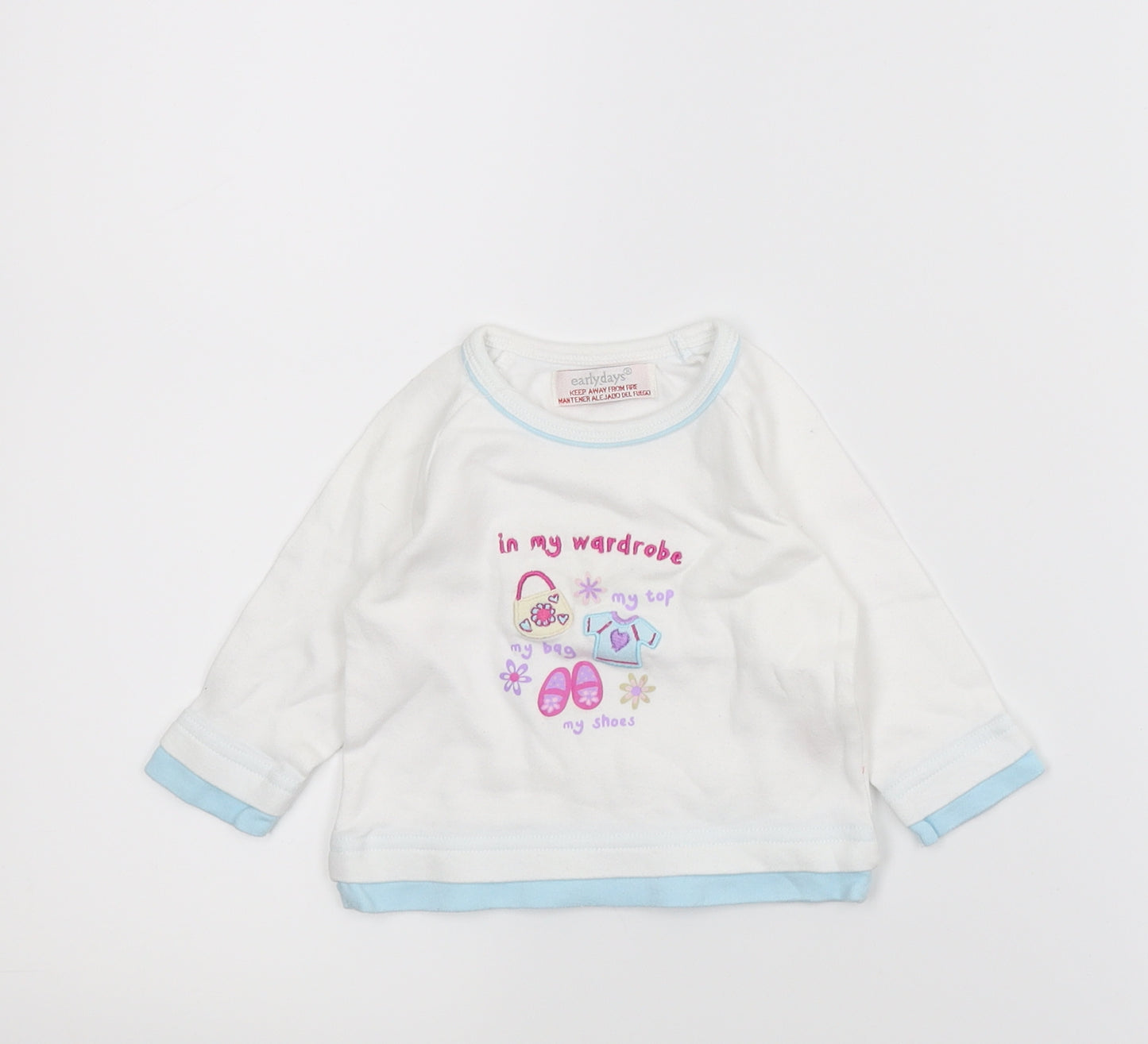 Early days Girls White   Basic T-Shirt Size 3-6 Months