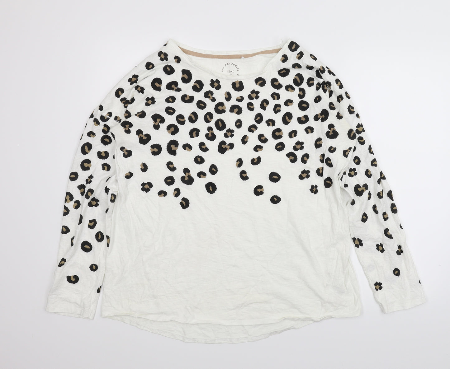 NEXT Womens Beige Animal Print  Basic Blouse Size 18