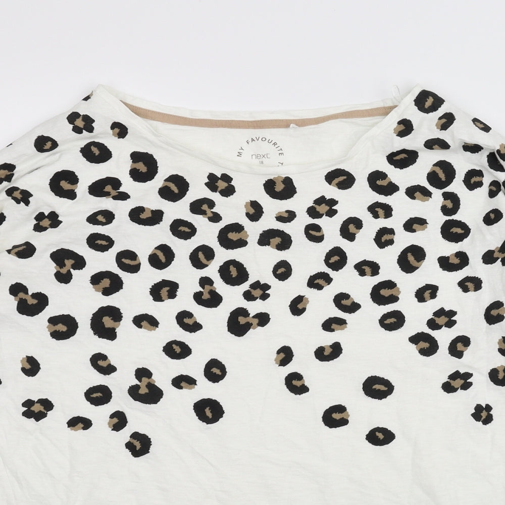 NEXT Womens Beige Animal Print  Basic Blouse Size 18