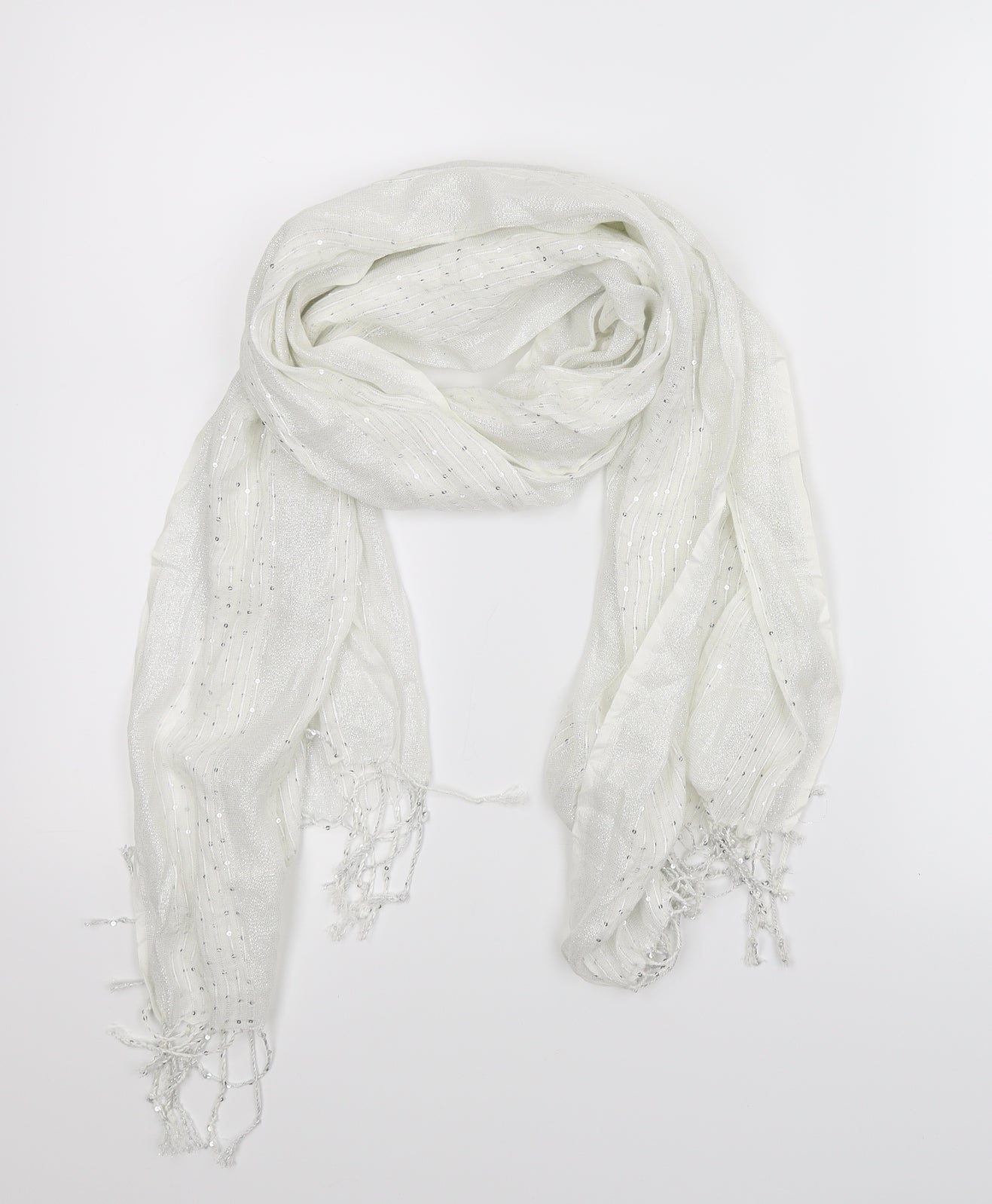 Preworn Womens White    Scarf
