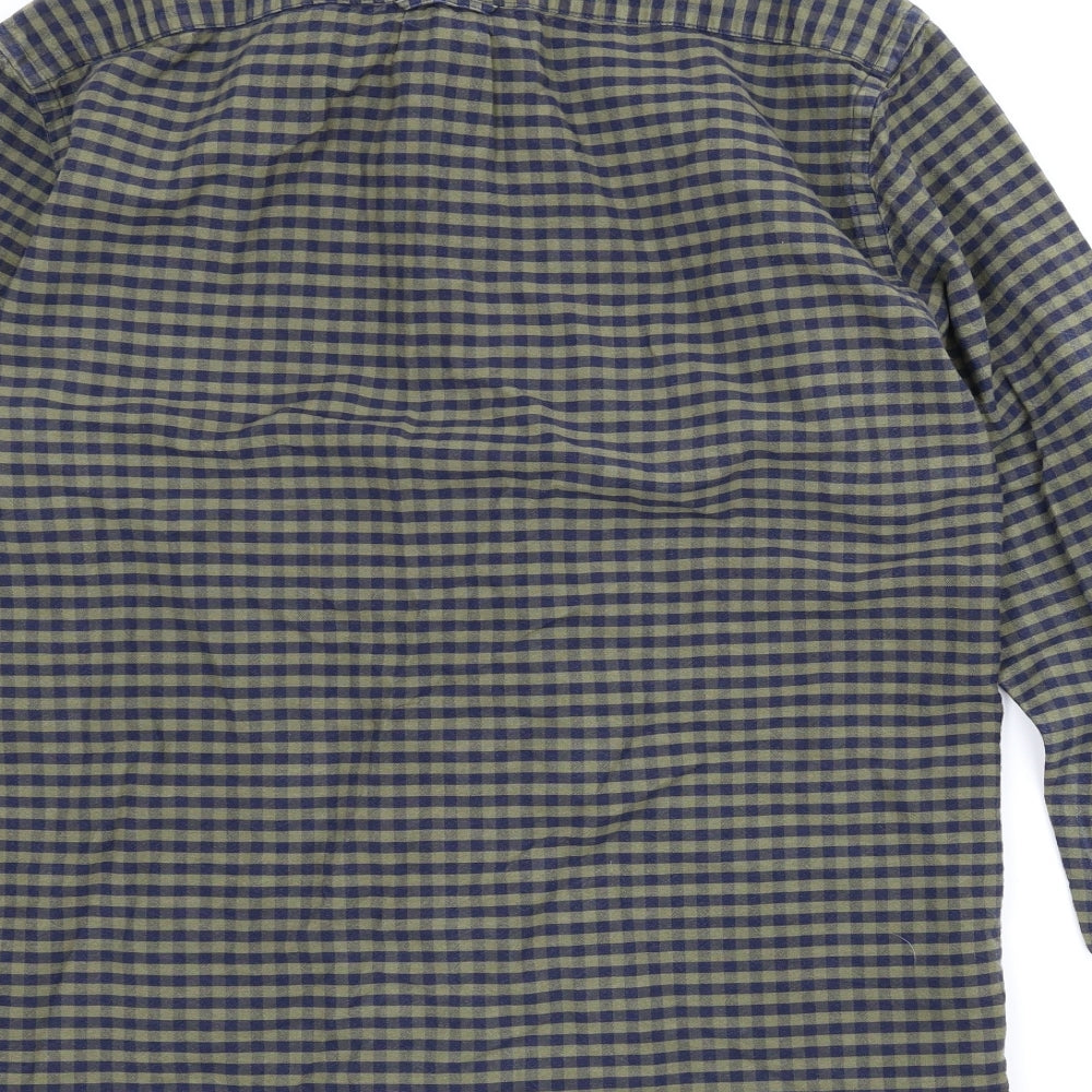 H&M Mens Green Check   T-Shirt Size M