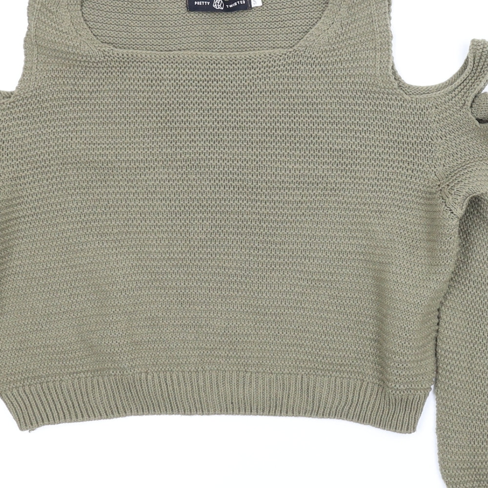 Pretty Twisted Womens Green   Pullover Jumper Size S