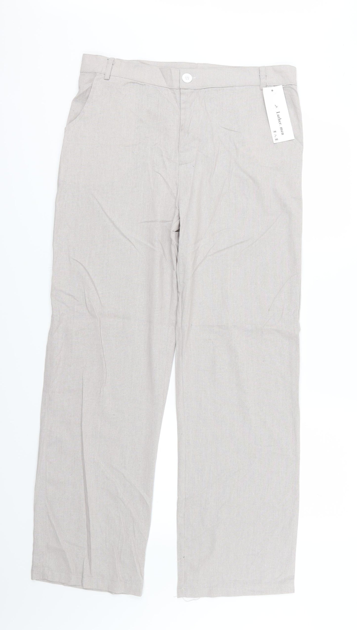 Luther Men Mens Grey   Trousers  Size 34 in L31 in