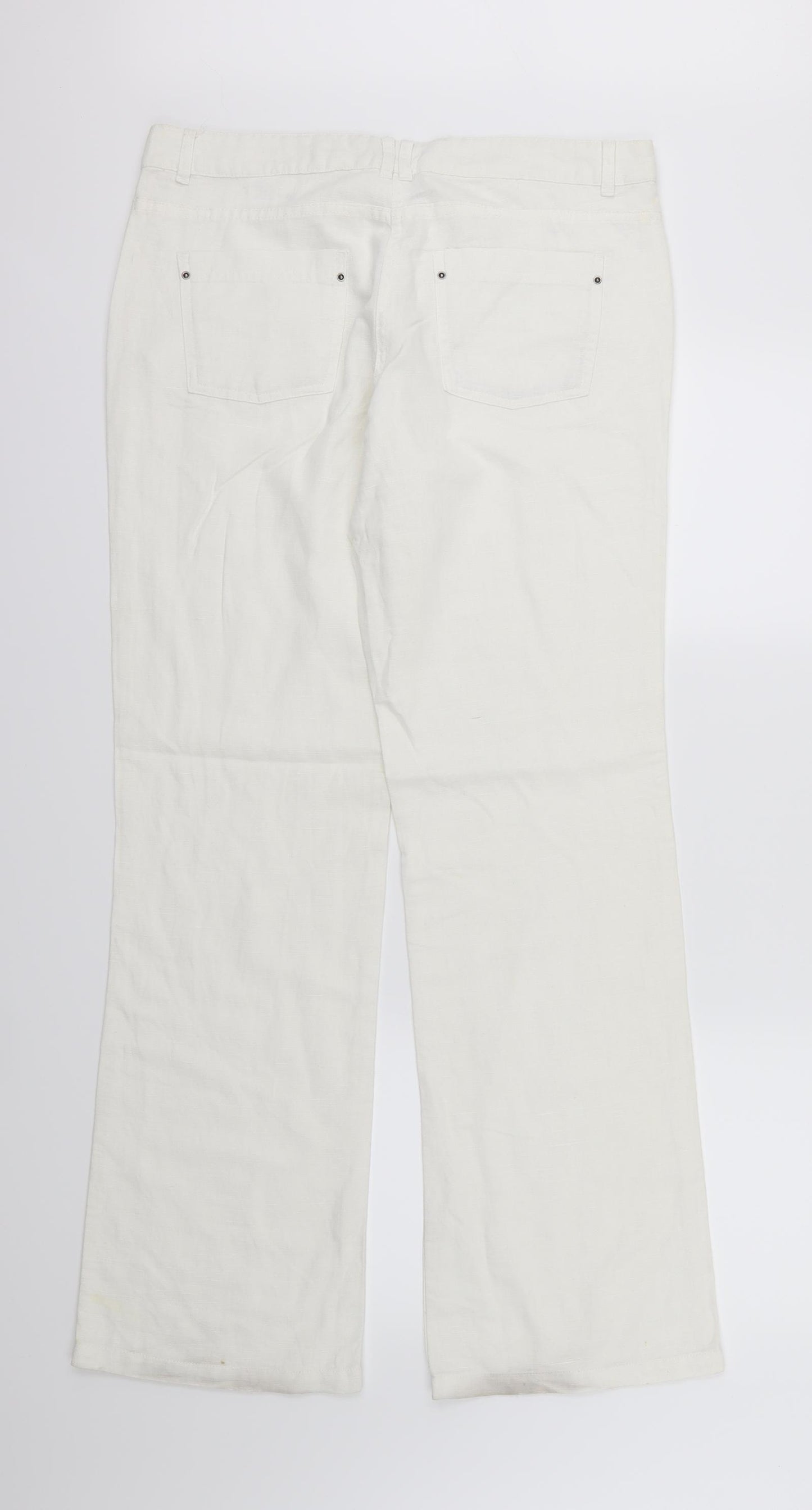 Edeis Womens Ivory   Trousers  Size 12 L32 in