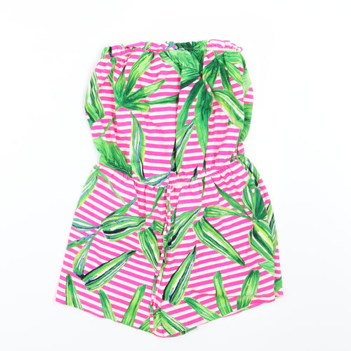 Papaya Womens Pink Striped Jersey Playsuit One-Piece Size S