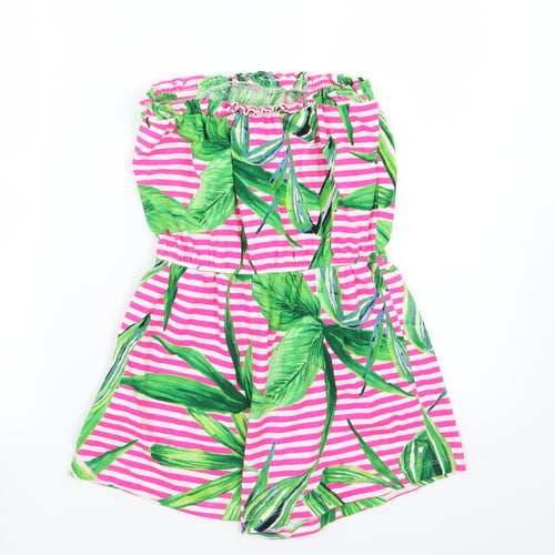Papaya Womens Pink Striped Jersey Playsuit One-Piece Size S