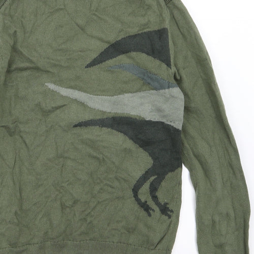 Gap Boys Green  Knit Pullover Jumper Size 12-13 Years  - dinosaur