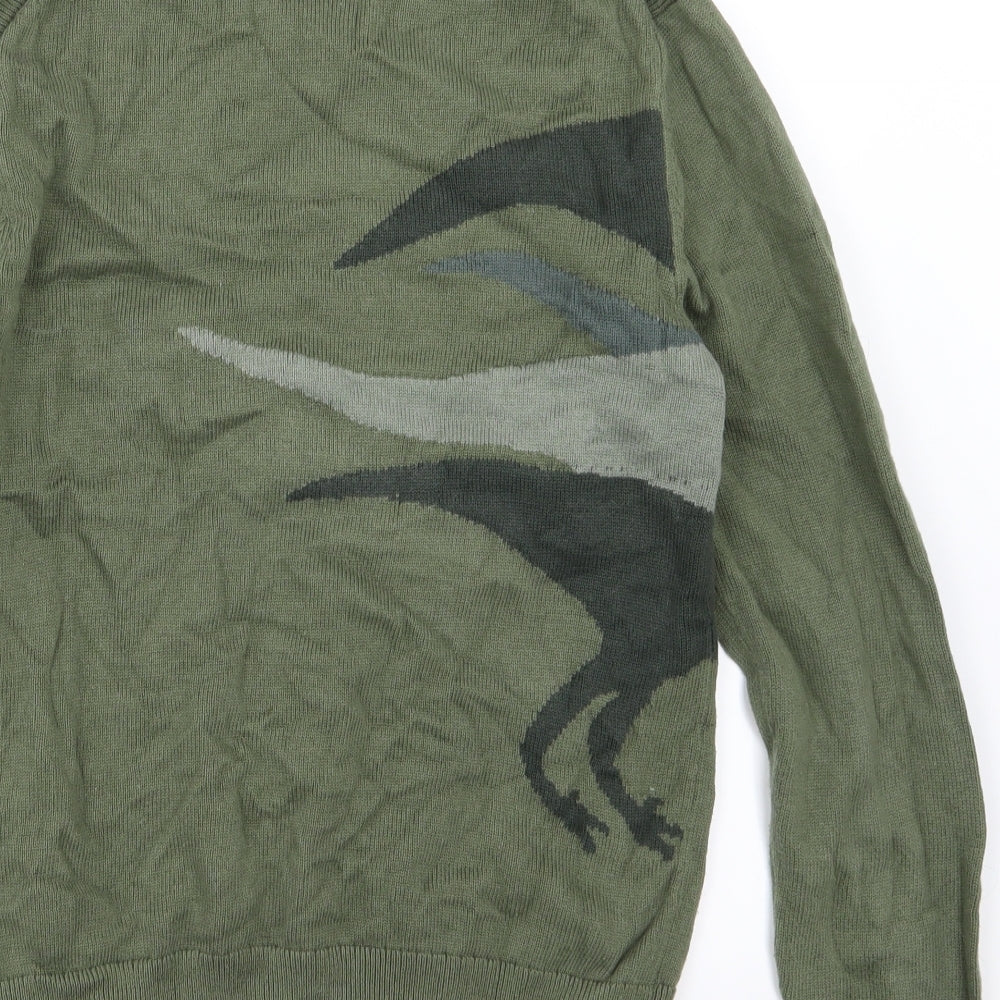 Gap Boys Green  Knit Pullover Jumper Size 12-13 Years  - dinosaur
