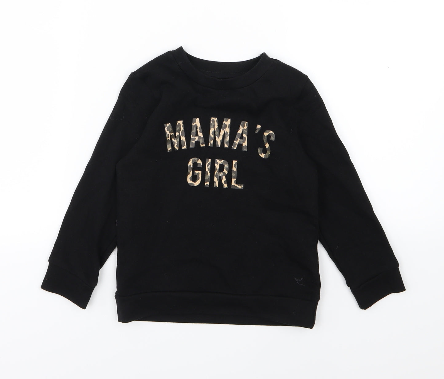 My Rocking Kids Girls Black Animal Print Jersey Pullover Sweatshirt Size 3-4 Years  - Mama's Girl