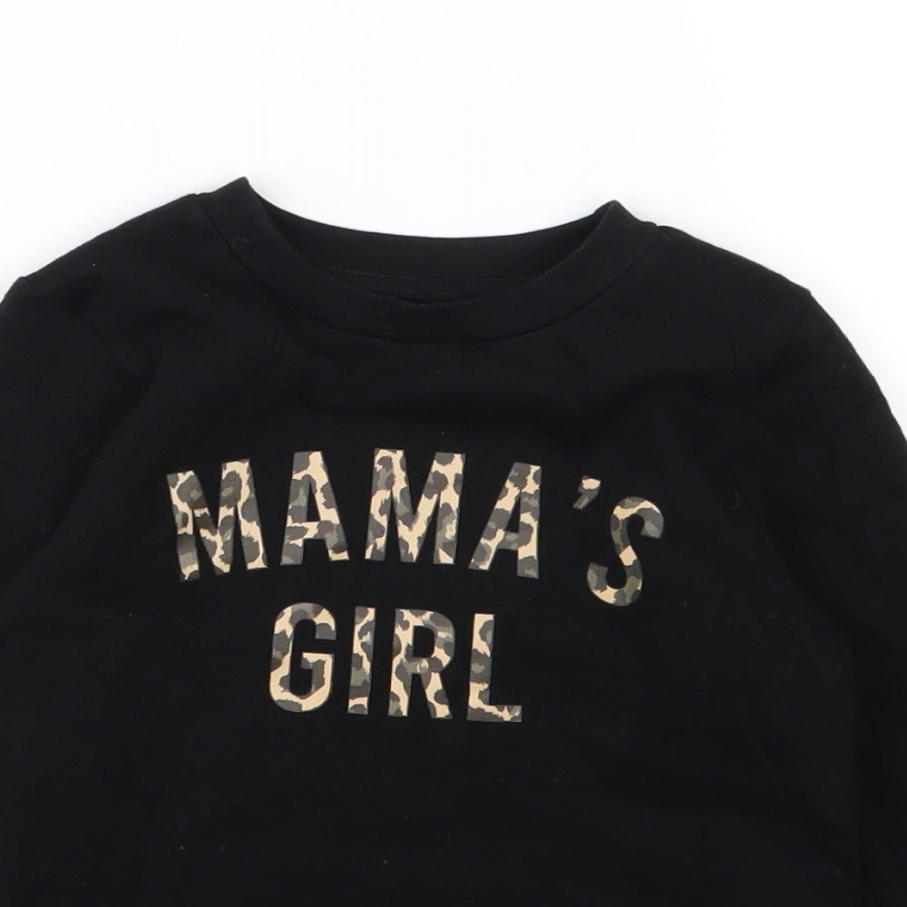 My Rocking Kids Girls Black Animal Print Jersey Pullover Sweatshirt Size 3-4 Years  - Mama's Girl
