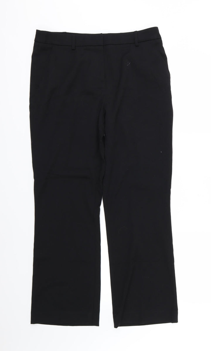 TU Womens Black Rayon Trousers Size 14 L28 in